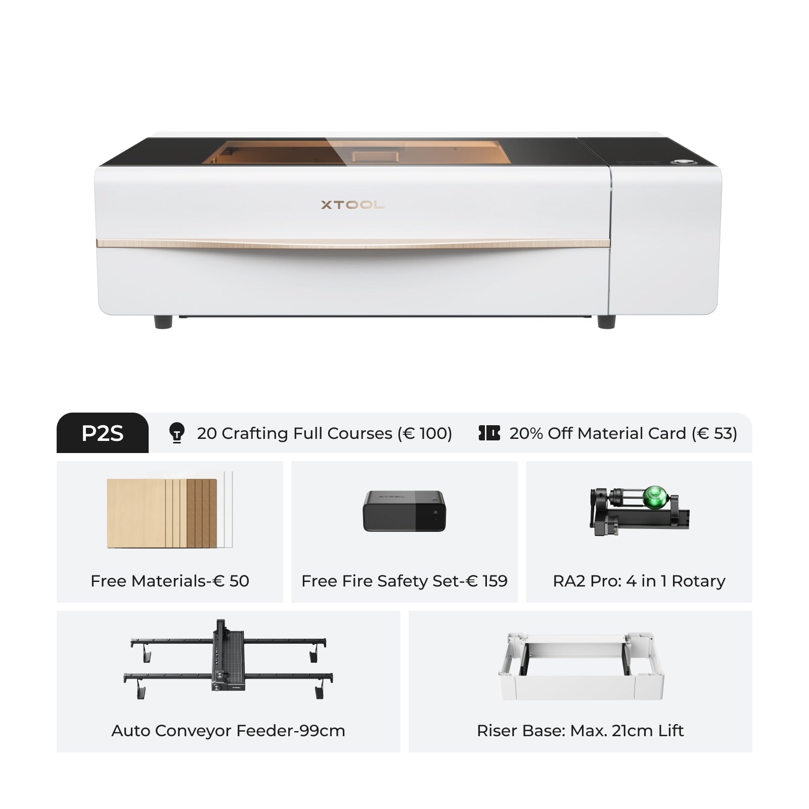 Xtool P2 veelzijdige en slimme desktop 55W CO2 laser Cutter