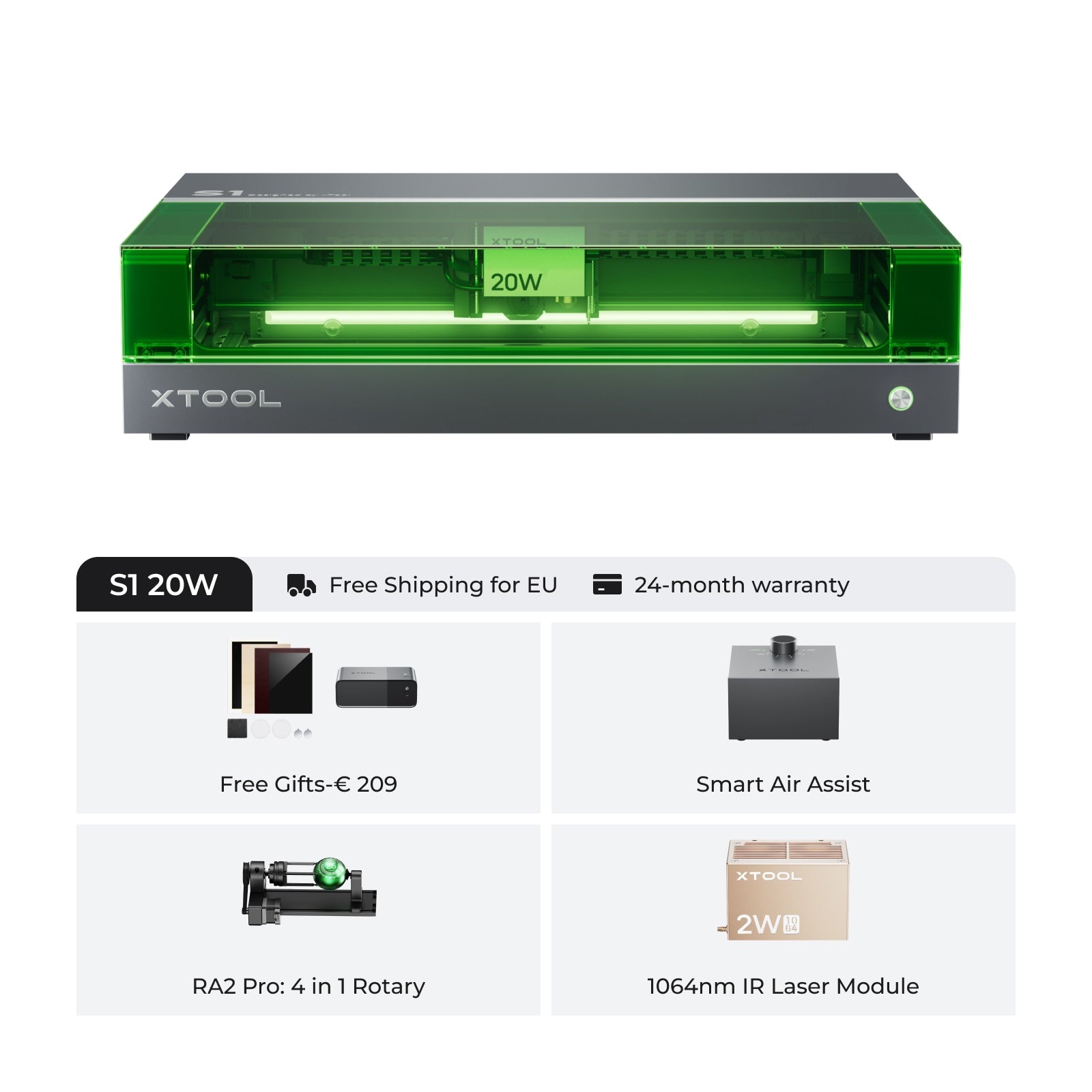 xTool S1 Enclosed Diode Laser Cutter