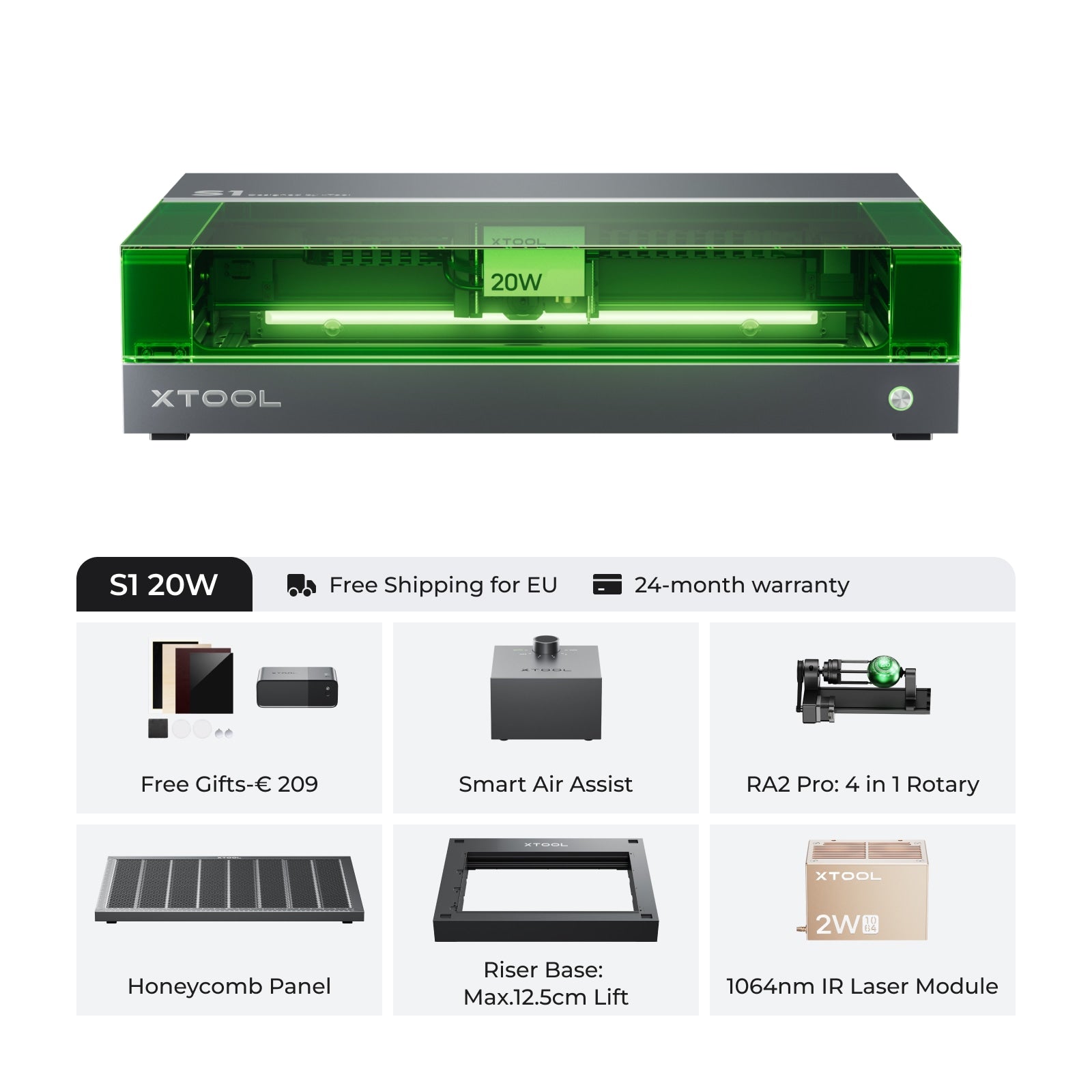 Xtool S1 afgesloten diode lasersnijder