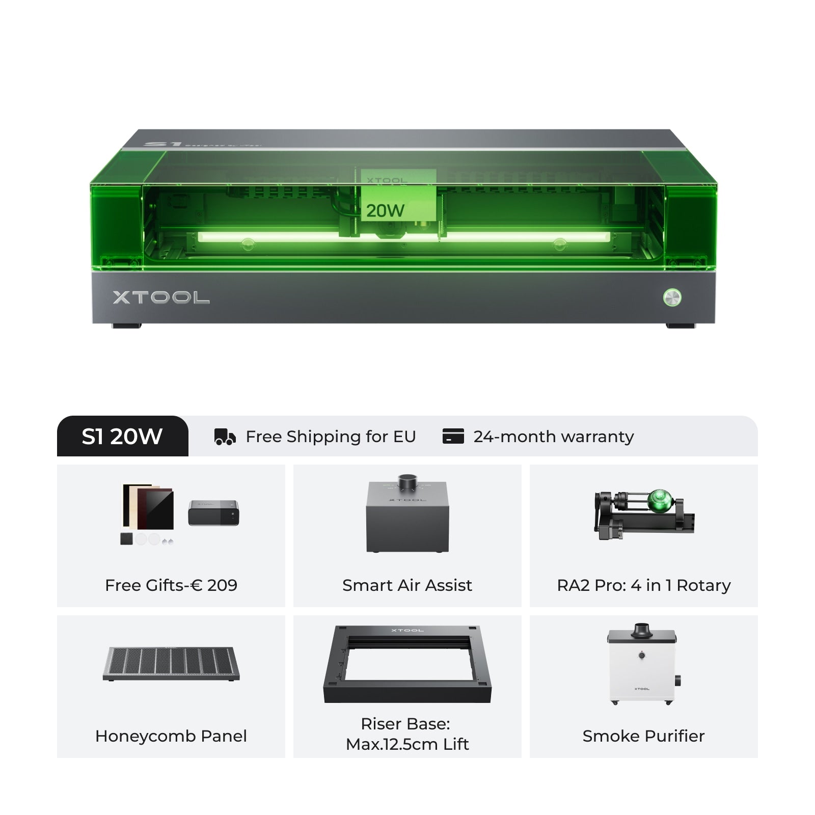 Xtool S1 afgesloten diode lasersnijder