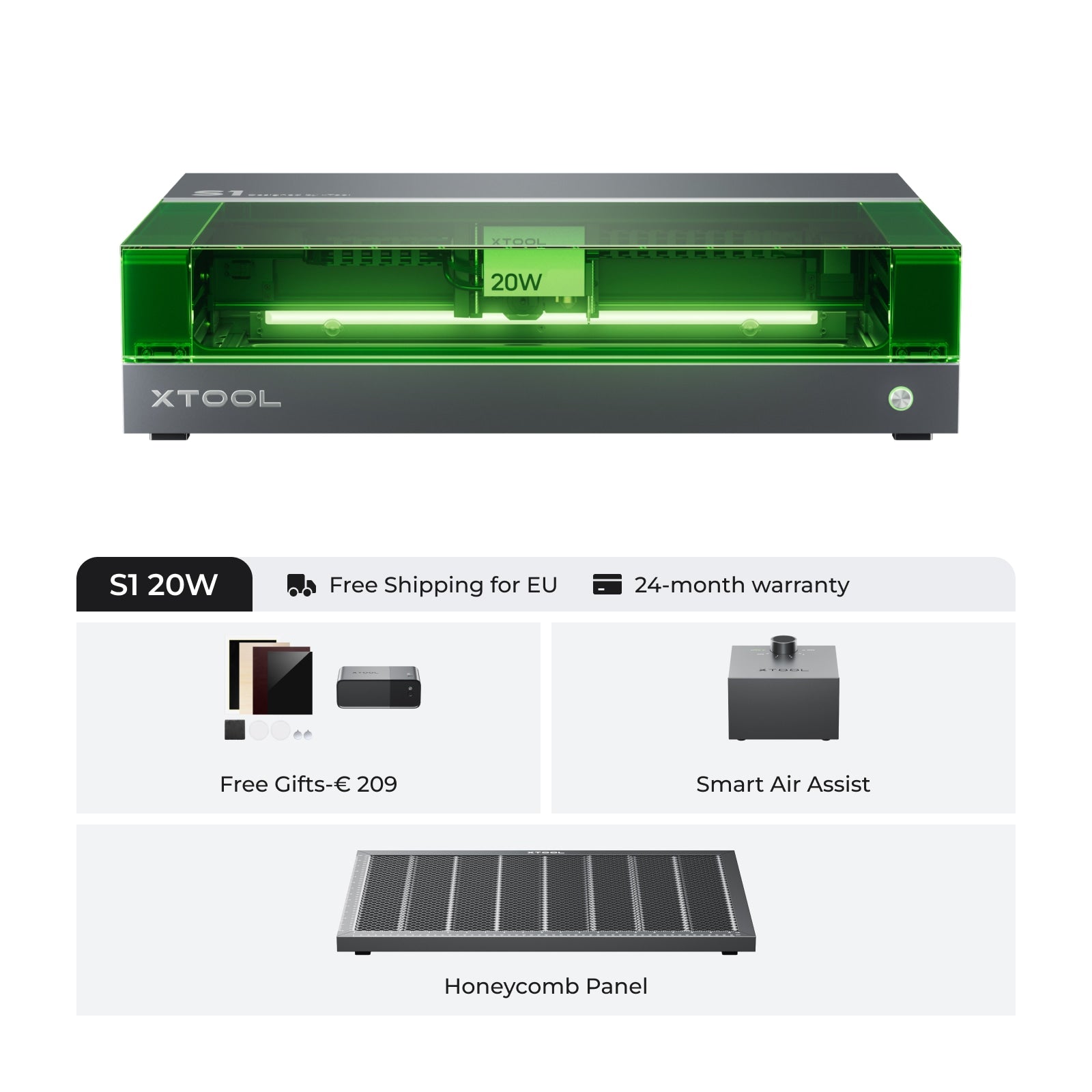 Xtool S1 afgesloten diode lasersnijder