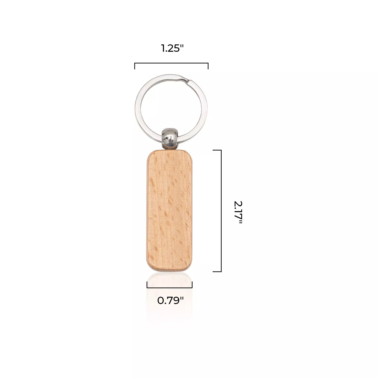 Free Rounded Rectangle Strip Wooden Keychain (10pcs)