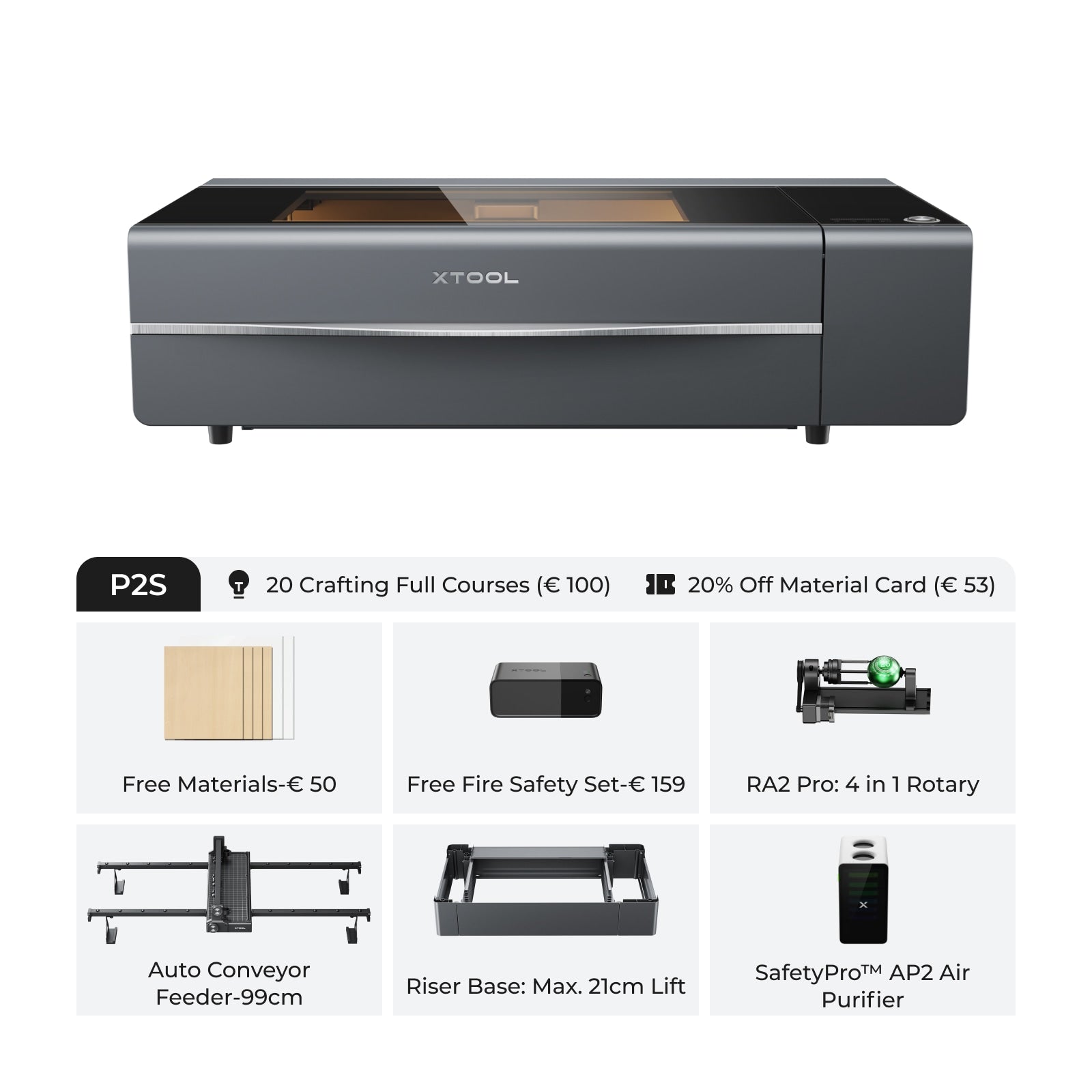 xTool P2S & P2 55W Desktop CO2 Laser Cutter