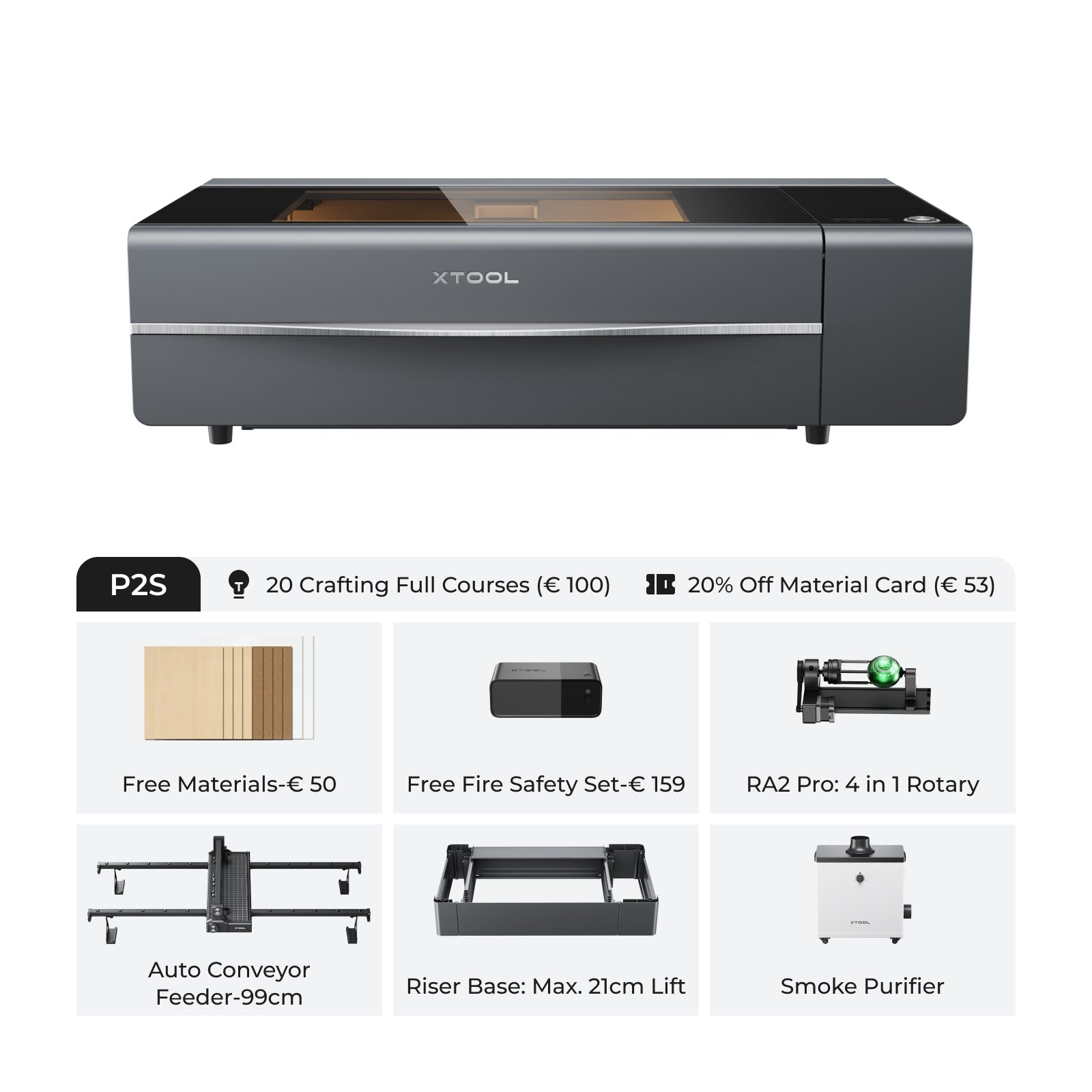 xTool P2S & P2 55W Desktop CO2 Laser Cutter