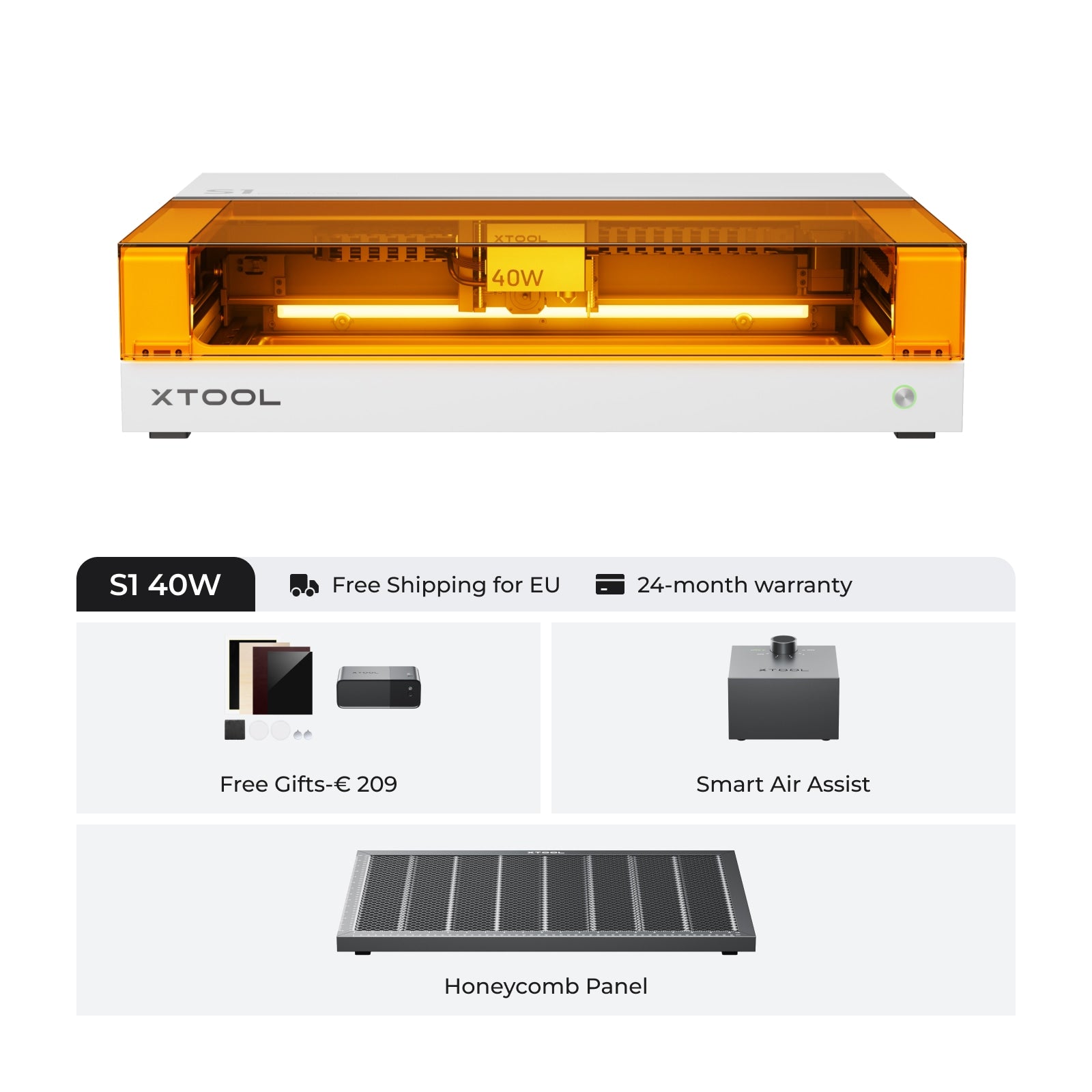 Xtool S1 afgesloten diode lasersnijder