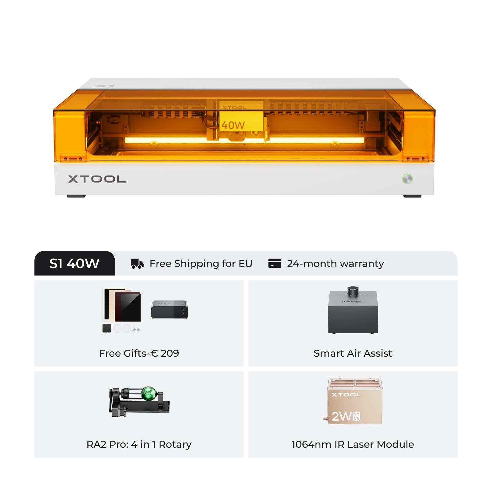 Xtool S1 afgesloten diode lasersnijder