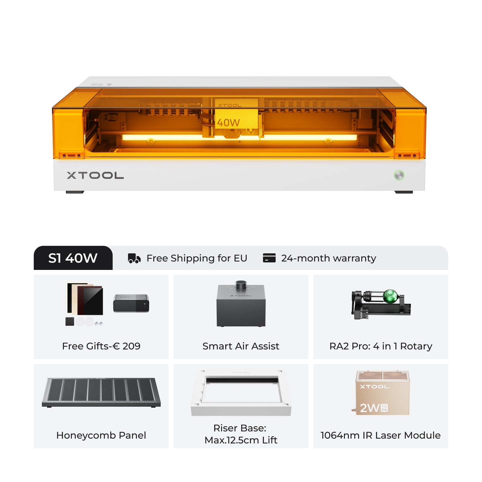 Xtool S1 afgesloten diode lasersnijder