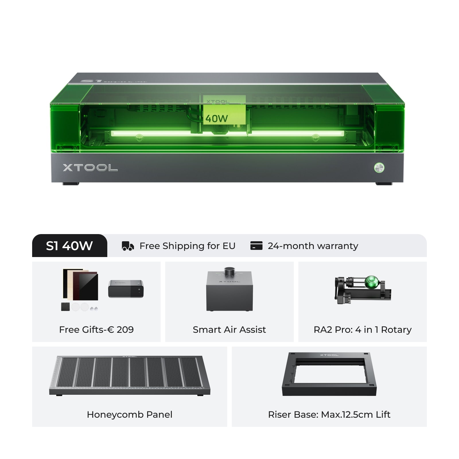 Xtool S1 afgesloten diode lasersnijder