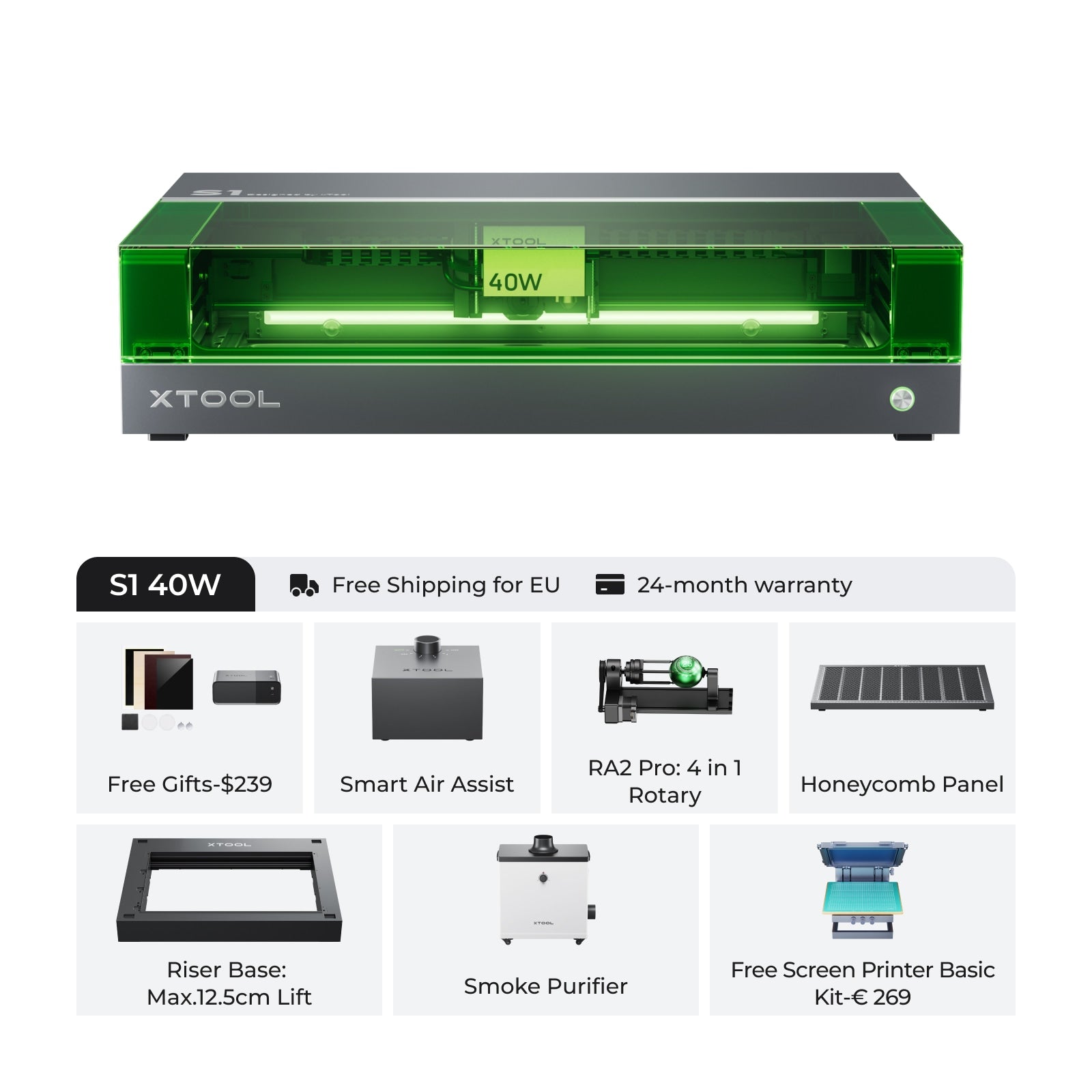 Xtool S1 afgesloten diode lasersnijder