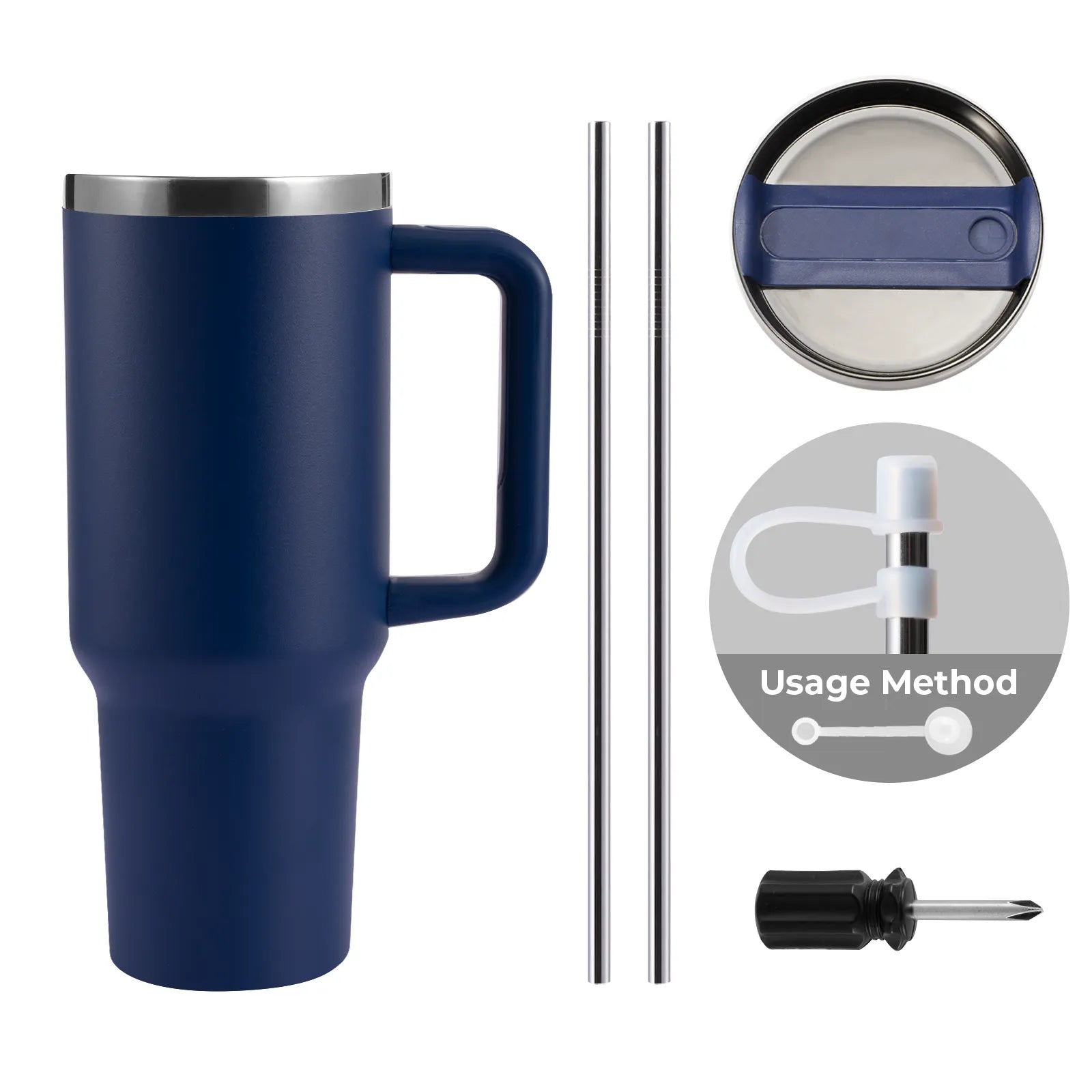 Stainless Steel Tumbler with Handle (40oz)