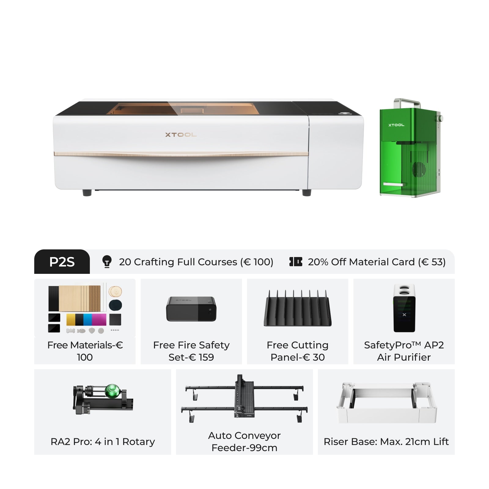 xTool P2S & P2 55W Desktop CO2 Laser Cutter