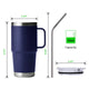 Navy Stainless Steel Tumbler kit with Handle (20oz)