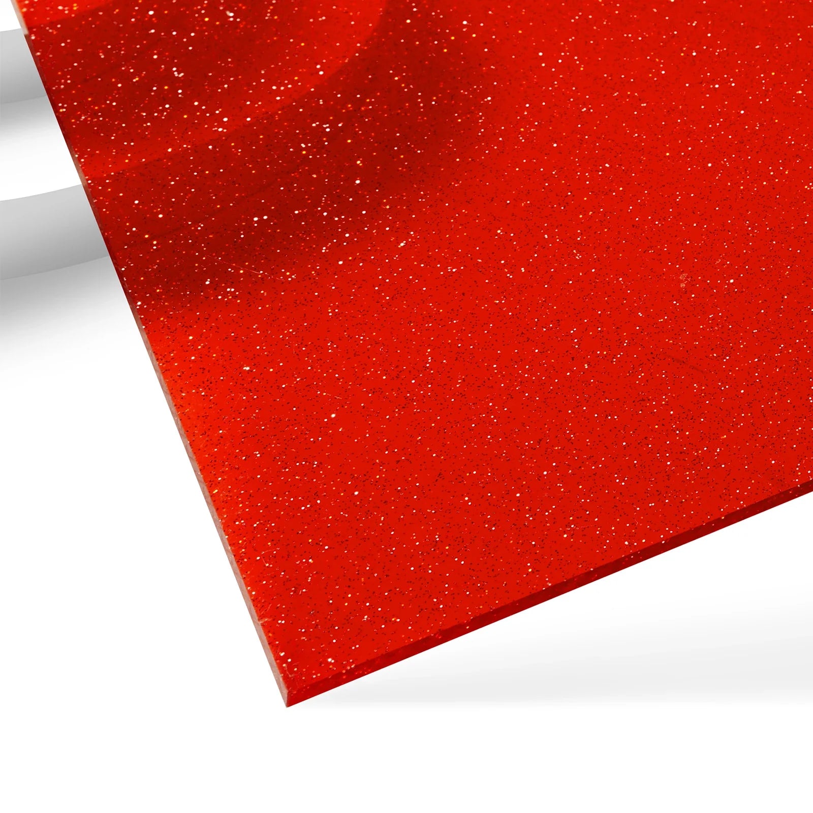 1/8 Red Glitter Translucent Glossy Acrylic Sheet (3pcs)