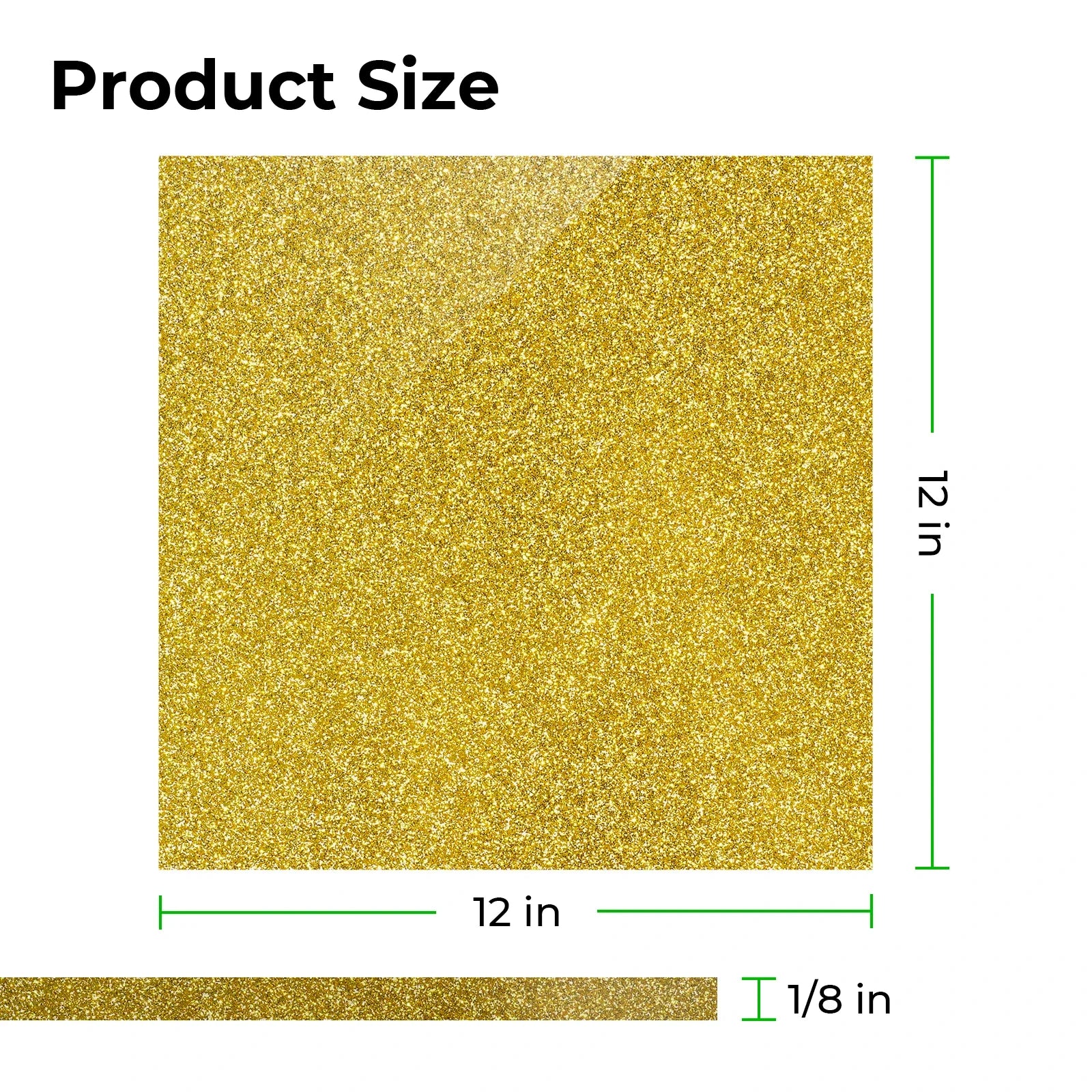 1/8 Gold Glitter Opaque Glossy Acrylic Sheet Plexiglass (3pcs)