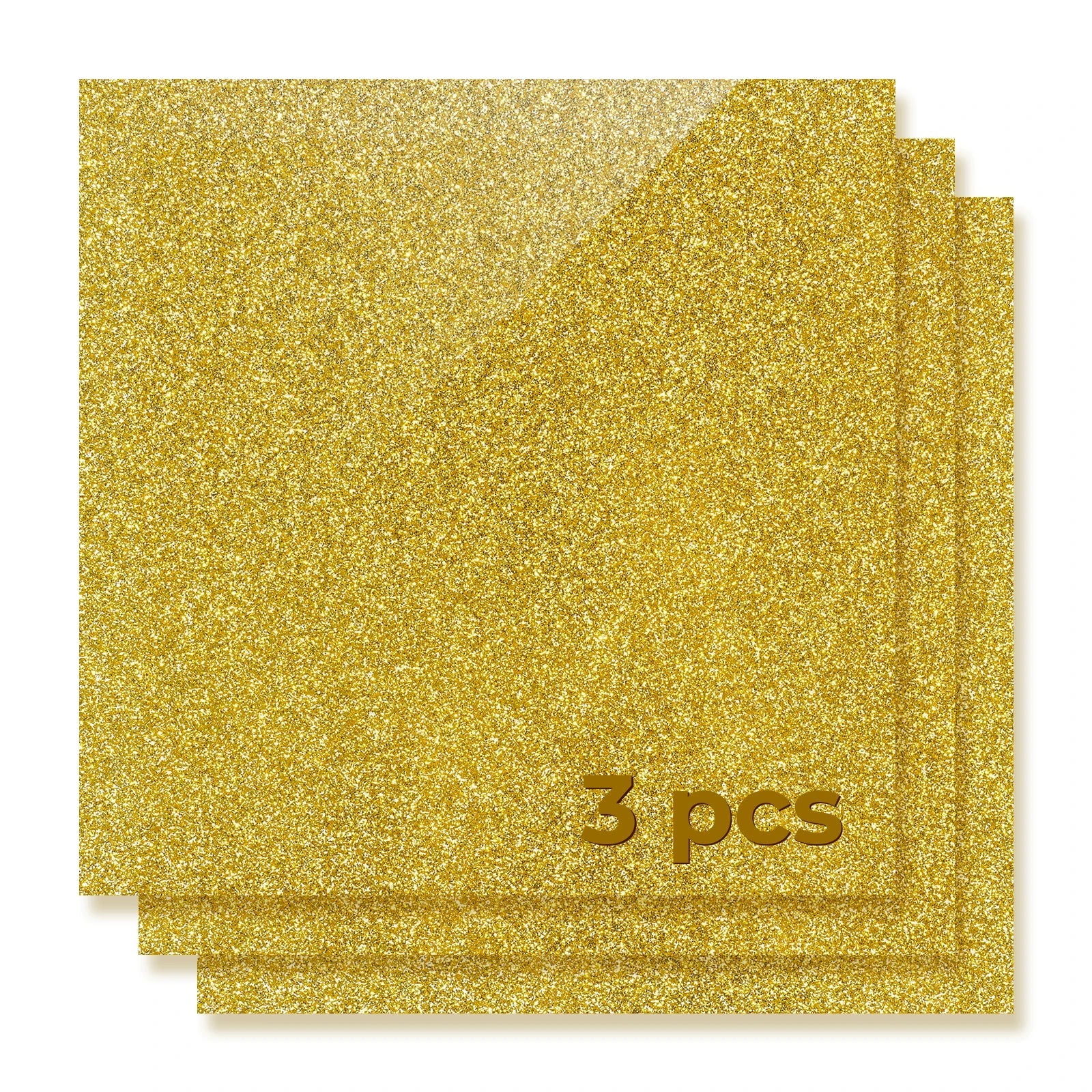 1/8 Gold Glitter Opaque Glossy Acrylic Sheet Plexiglass (3pcs)