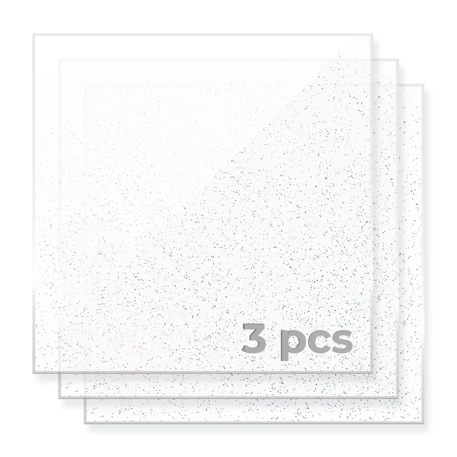 1/8 Clear Glitter Translucent Glossy Acrylic Sheet Plexiglass (3pcs)