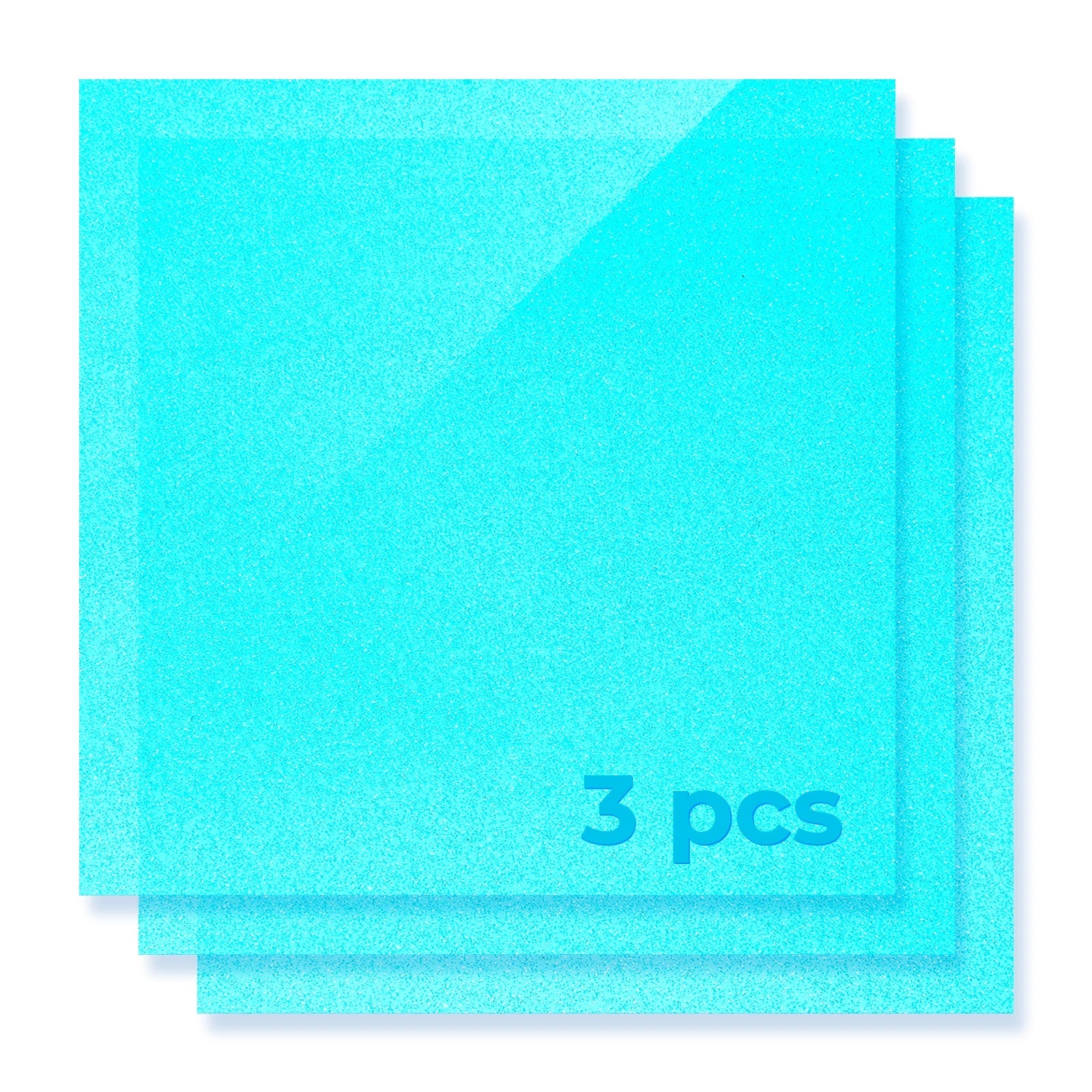 1/8 Blue Glitter Translucent Glossy Acrylic Sheet Plexiglass (3pcs)