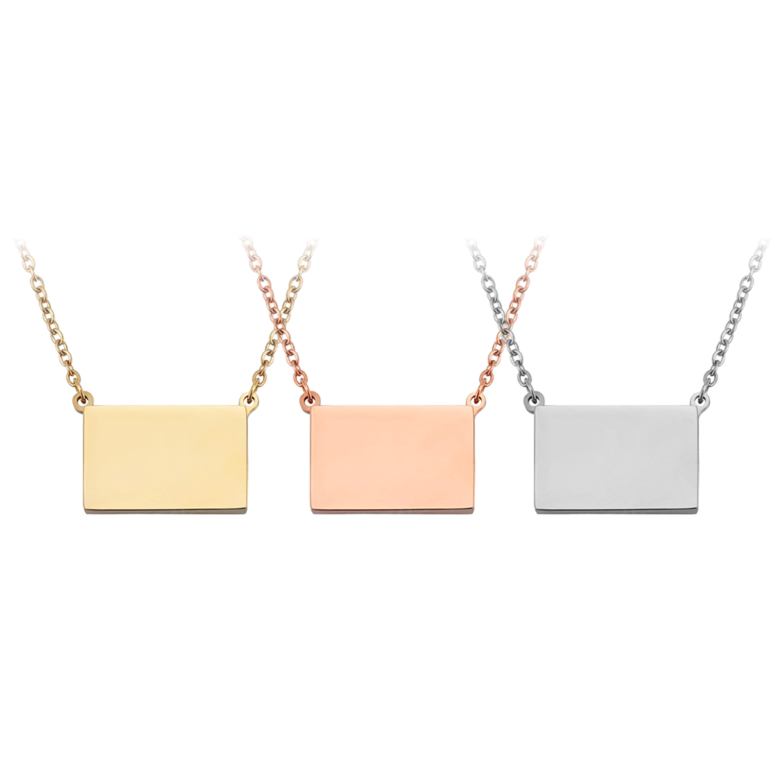 Stainless Steel Pull-Out Envelope Necklace (3pcs)