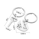 Stainless Steel Heart and Key Keychain Set (6pcs)