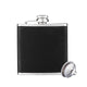 Black to Silver Laserable PU Stainless Steel Hip Flask (6oz)