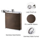 Brown to Gold Laserable PU Stainless Steel Hip Flask (6oz)