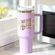 Purple to Gold Stainless Steel Tumbler with Removable Handle (40oz)