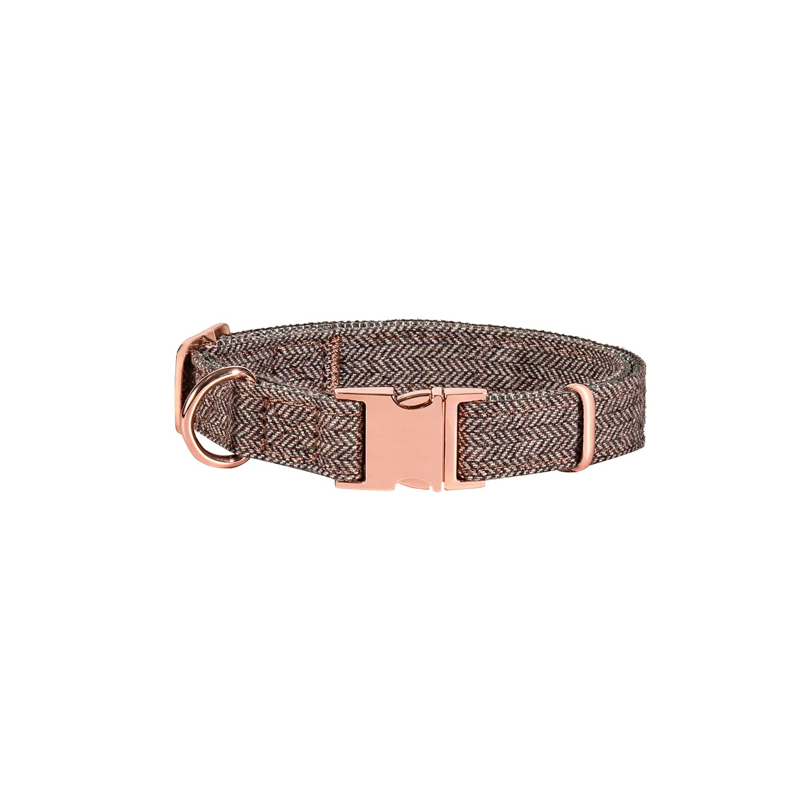 Brown Tweed Nylon Dog Collar