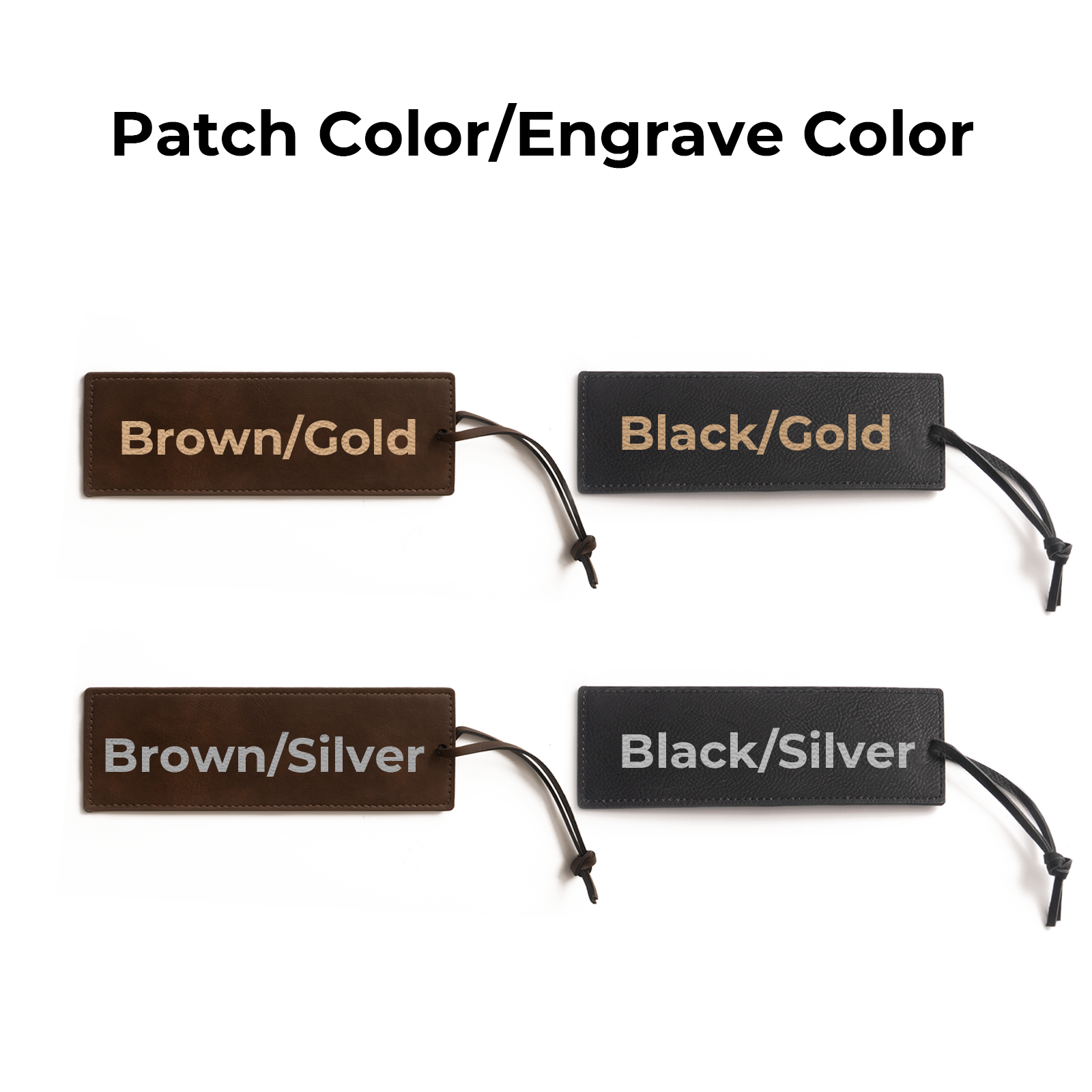 Laserable PU Patch Bookmarks Black&Brown (4pcs)