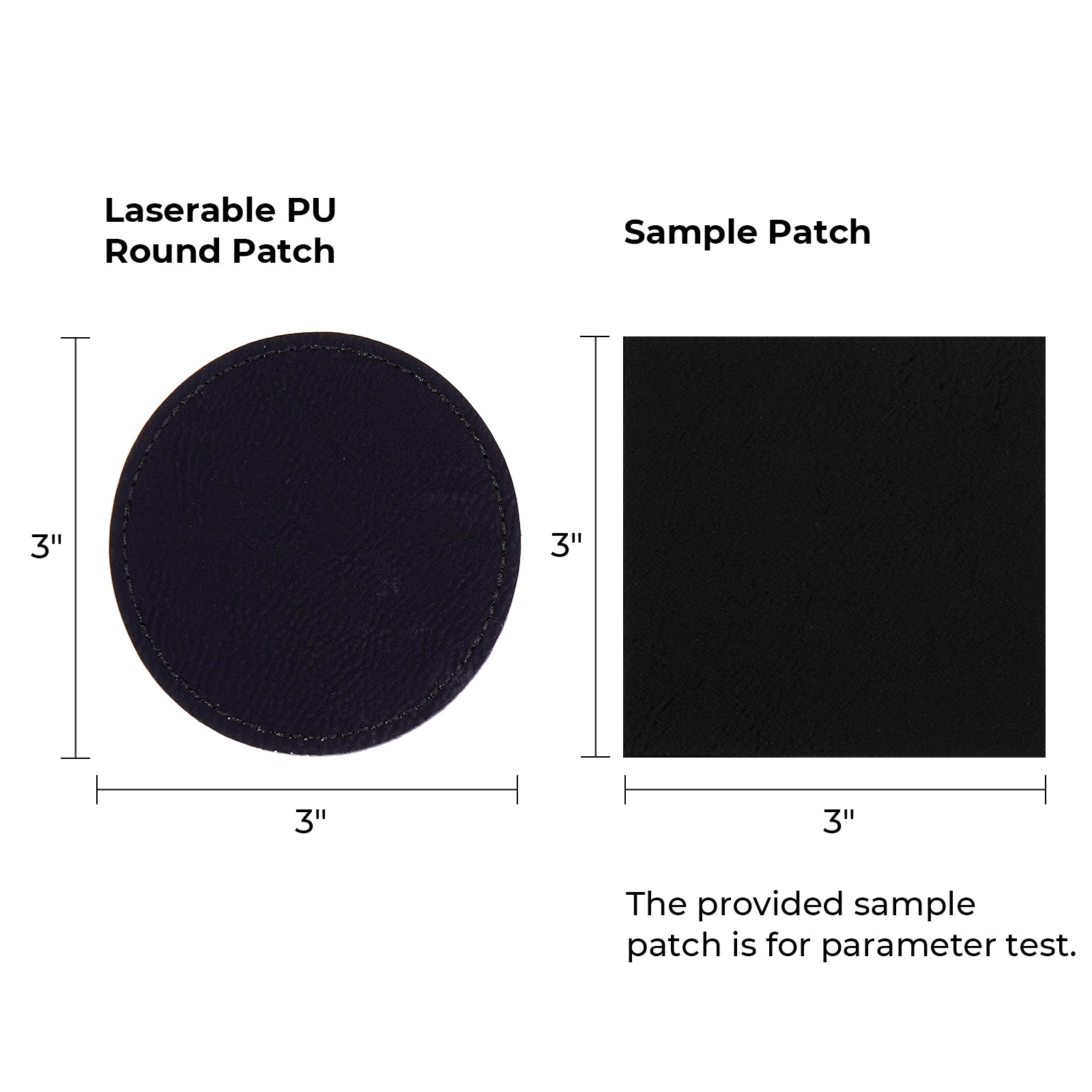 Round Salifable Pu Iron-on Patch (10 stcs)