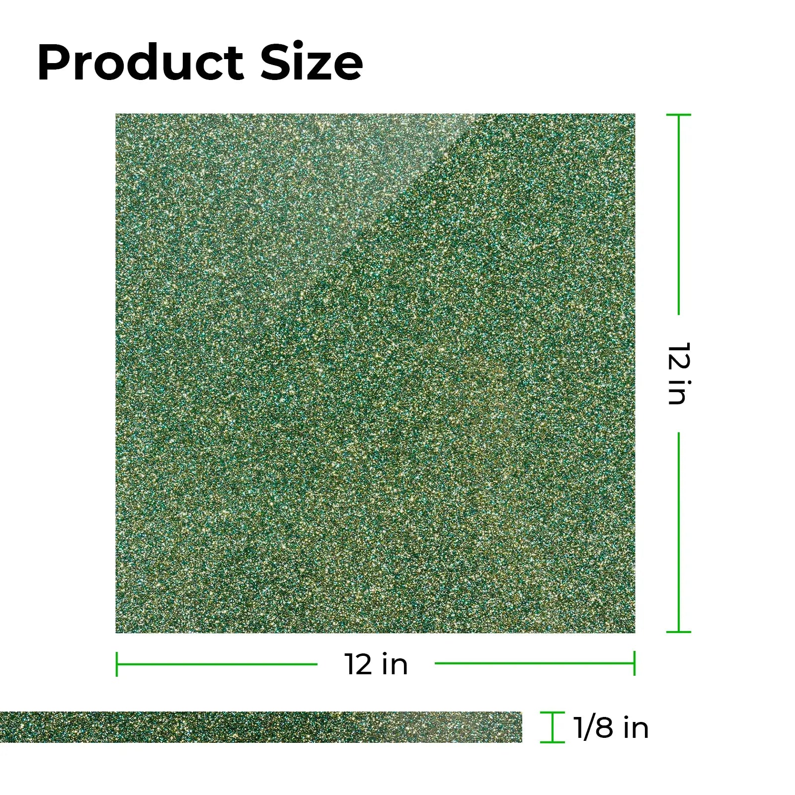 3mm Green Glitter Opaque Glossy Acrylic Sheet Plexiglass (2pcs)