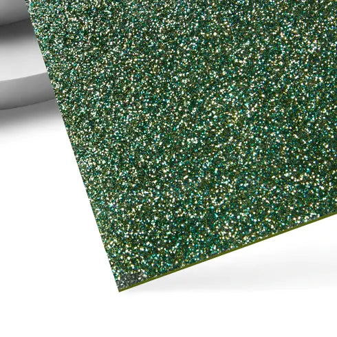 3mm Green Glitter Opaque Glossy Acrylic Sheet Plexiglass (2pcs)