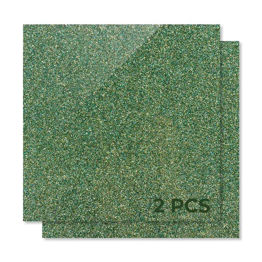 3mm Green Glitter Opaque Glossy Acrylic Sheet Plexiglass (2pcs)