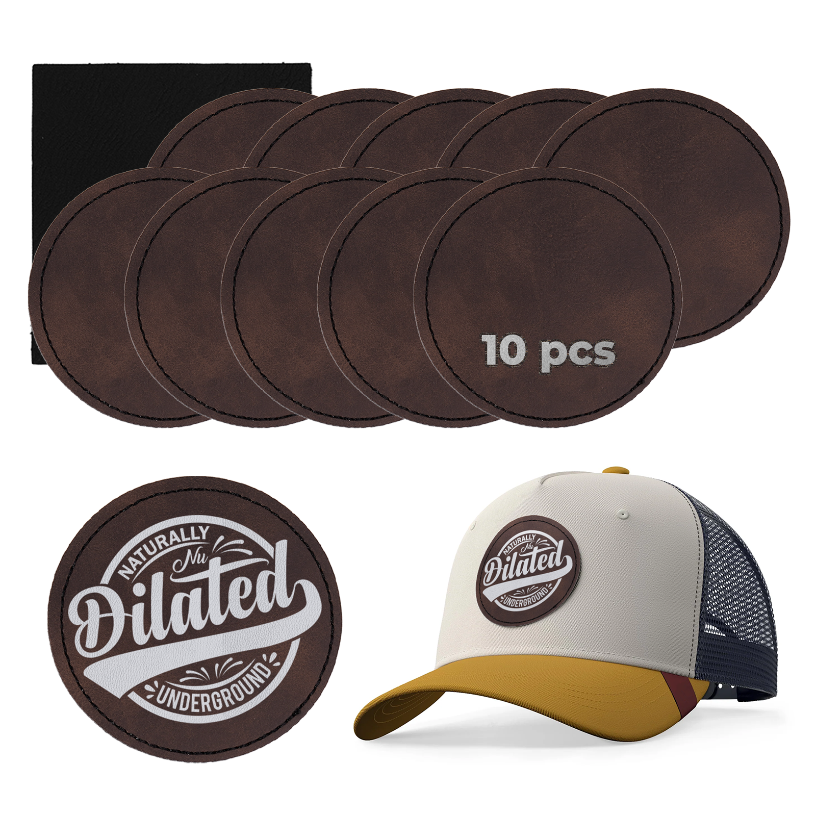 Round Salifable Pu Iron-on Patch (10 stcs)